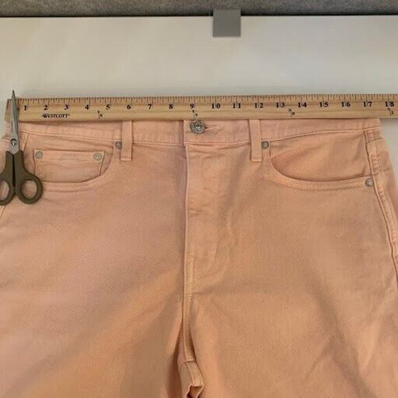 AYR Womens The Beat Drop Cropped Barrel Leg Jeans Sz 31 (35x26) Pink Peach Denim - Picture 6 of 10